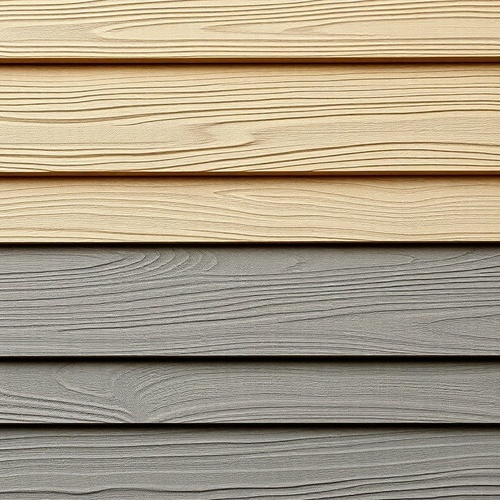 Close-up of durable exterior siding panels