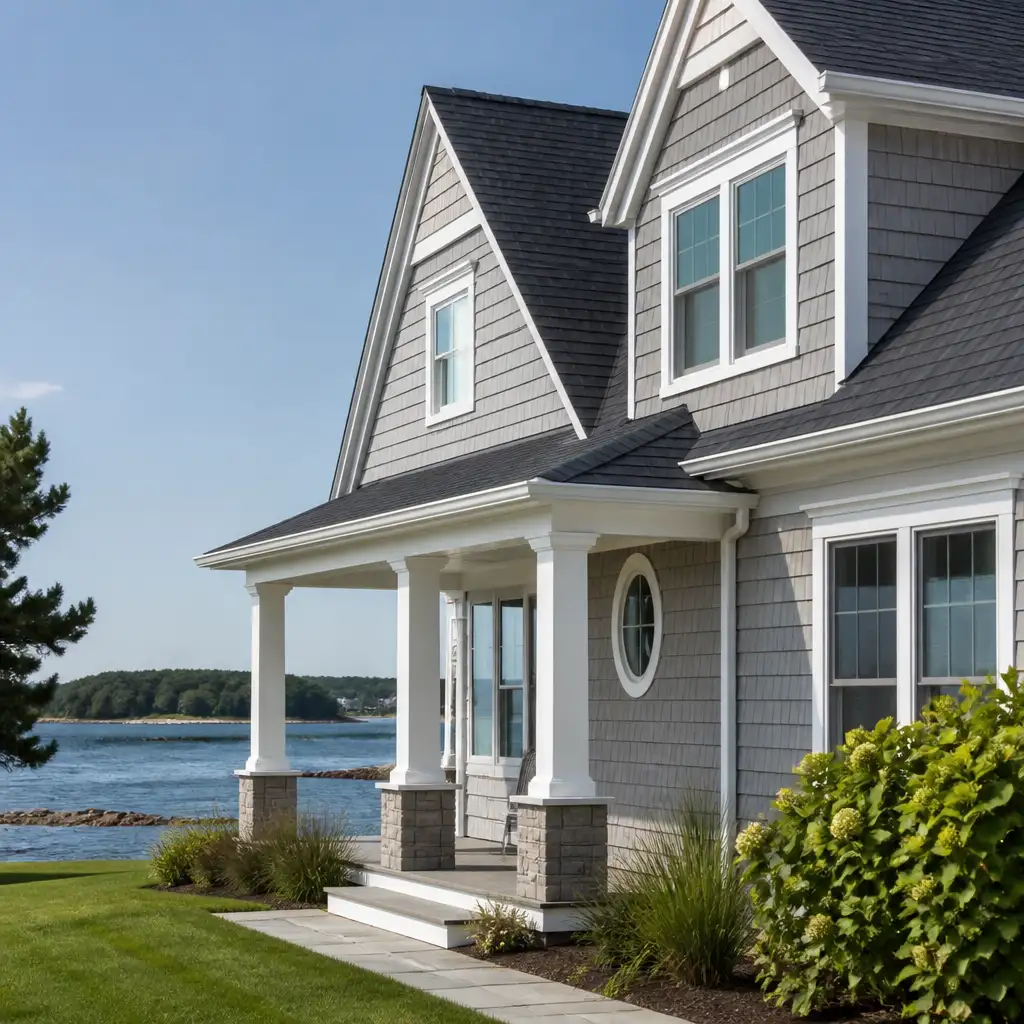 Replacement windows and siding on a Falmouth home