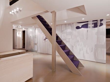 Purple staircase in modern home
