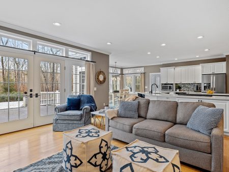 Closeup shot of the interior of a modern living room with wooden floors